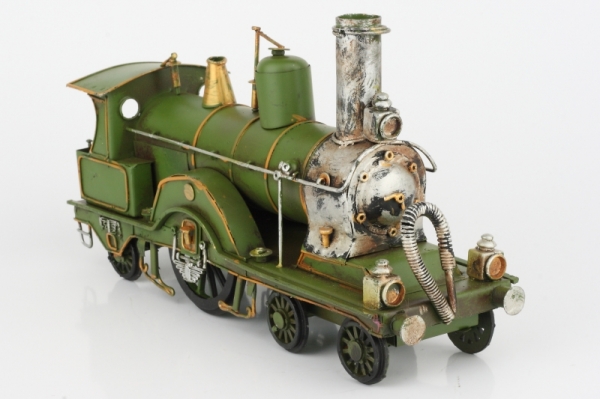 Model lokomotívy zelený 28cm