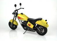 Model motorky - žltá s červenou hviezdou 36x11x20cm