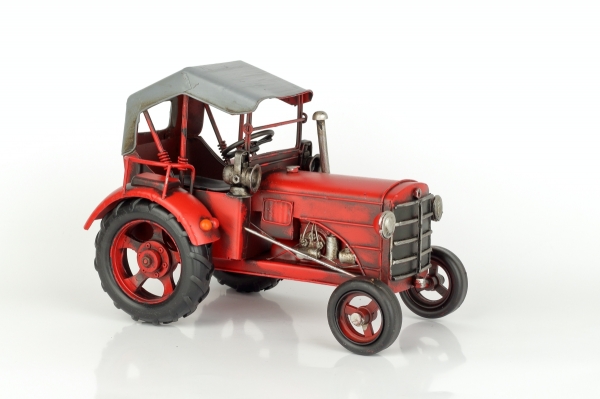 Model traktora červený plech 25cm