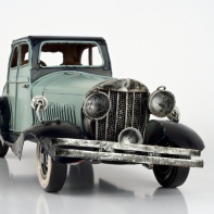 Modely áut - autíčko retro železné modré 32x13x14cm