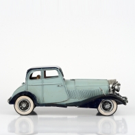 Modely áut - autíčko retro železné modré 32x13x14cm