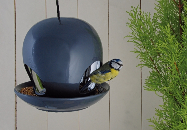 Moderné dizajnové keramické krmítko od Esschert Design / modrý odtieň