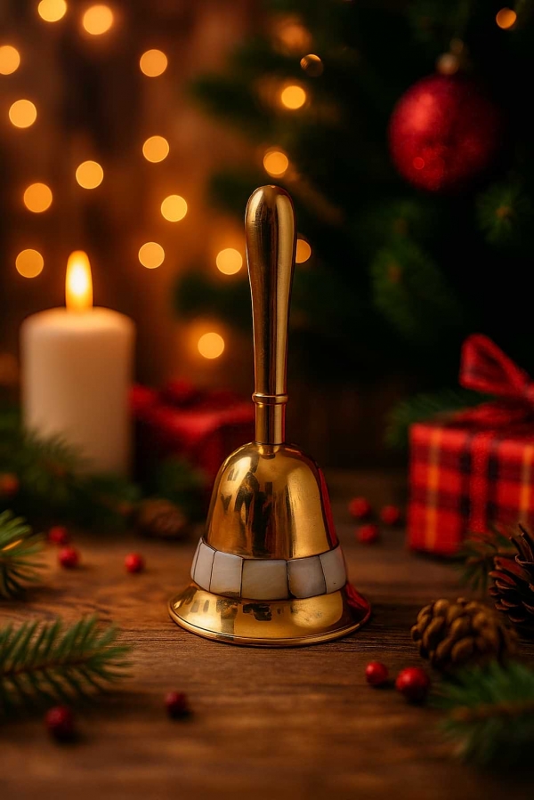 Mosadzný zvon s rukoväťou