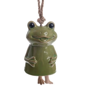 Mrazuvzdorná keramika do záhrady zvonkohra žabka