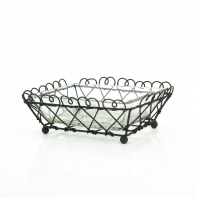 Mydelnička - košíček so sklom hnedá 11x15x5cm