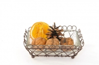 Mydelnička - košíček so sklom hnedá 11x15x5cm