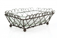 Mydelnička - košíček so sklom hnedá 11x15x5cm