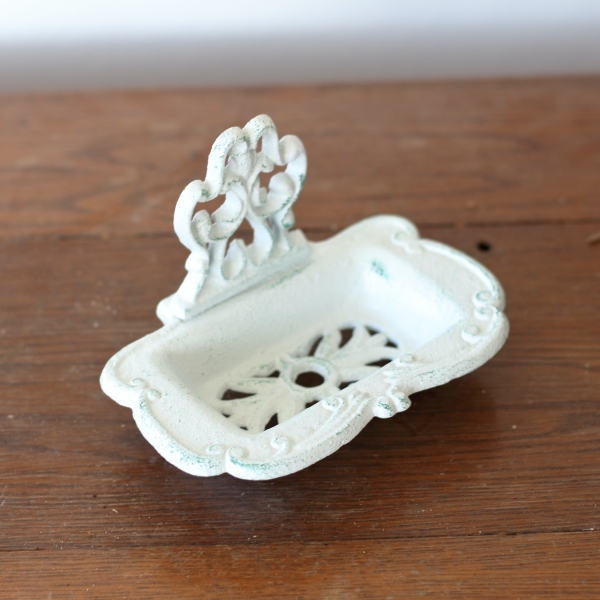 Mydelnička liatinová biela