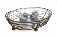 Mydelnička so sklom hnedá 14x10x5cm