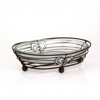 Mydelnička so sklom hnedá 14x10x5cm