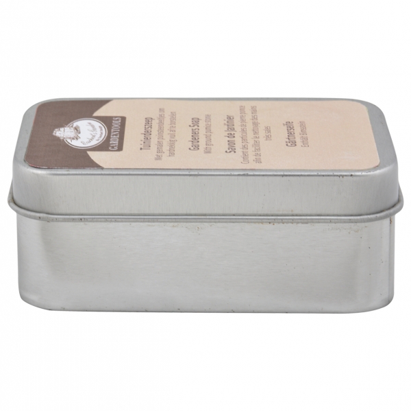 Mydlo záhradné antibakteriálne s pemzou 8,1 x 5,3 x 3,4 v kovovej krabičke