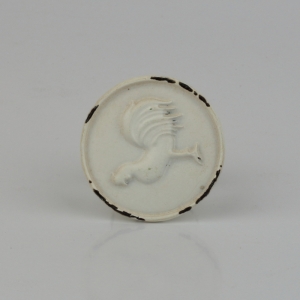 Nábytková úchytka biela s motívom kohúta 4cm