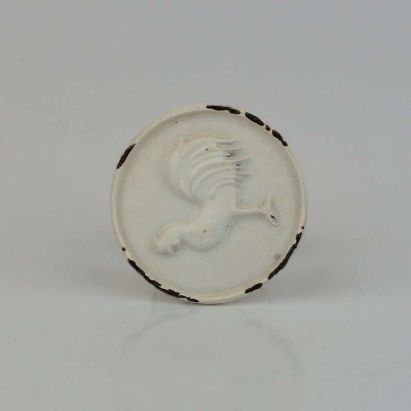 Nábytková úchytka biela s motívom kohúta 4cm