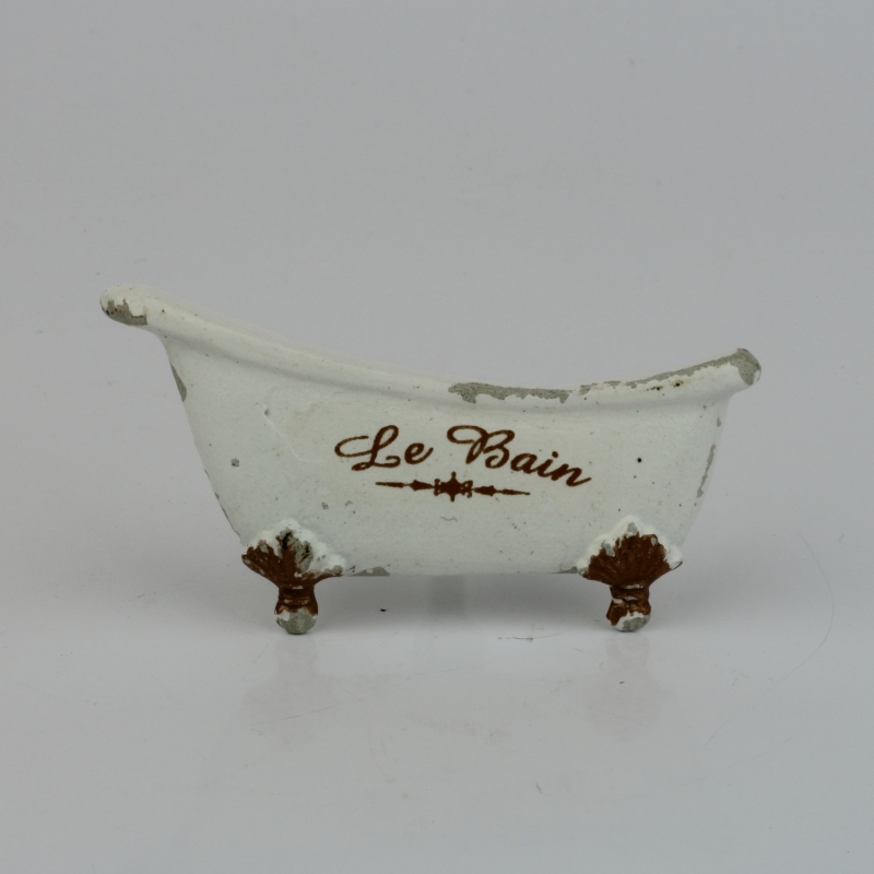 Nábytková úchytka biela vaňa olúpaný vzhľad 7x4cm