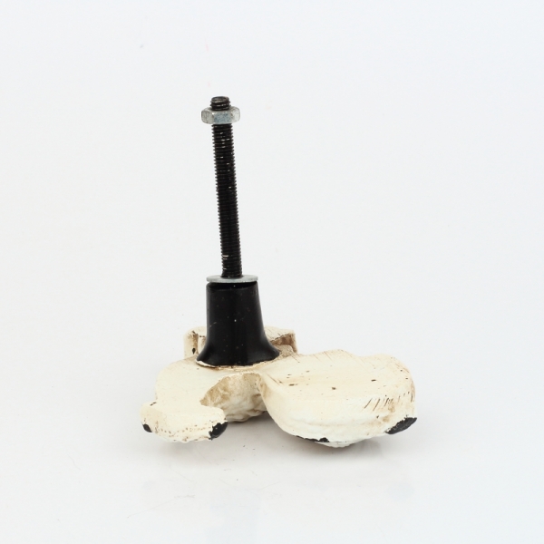 Nábytková úchytka biely kohút v ošarpanej vzhľade 6x6cm