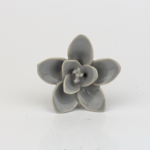Nábytková úchytka keramická kvetina šedá 3,5cm