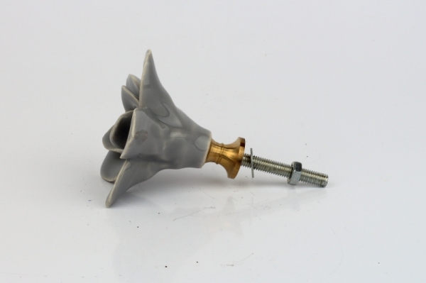 Nábytková úchytka keramická kvetina šedá 3,5cm