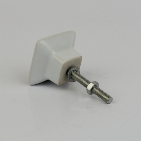 Nábytková úchytka keramická zlaté zdobenie 3,5x3,5cm