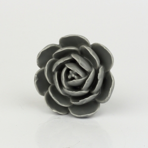 Nábytková úchytka keramický kvet tmavosivý 5cm