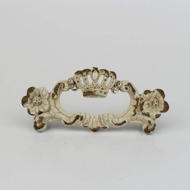 Nábytková úchytka zdobená s kvetmi 12x2x5cm