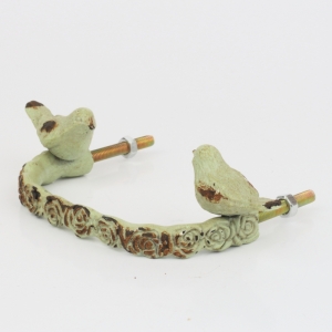 Nábytková úchytka zdobená s dvoma vtáčiky 13x8x3cm