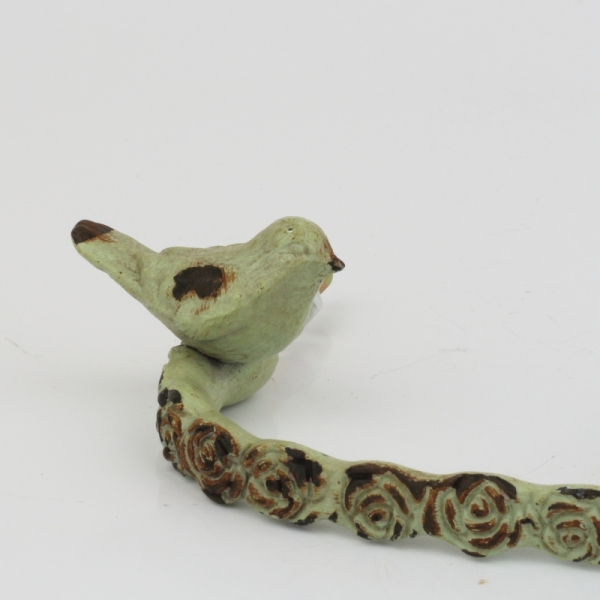 Nábytková úchytka zdobená s dvoma vtáčiky 13x8x3cm