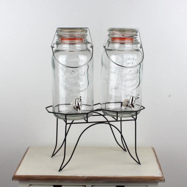 Nádoba na limonádu s kohútikom na stojane 2x3,5l