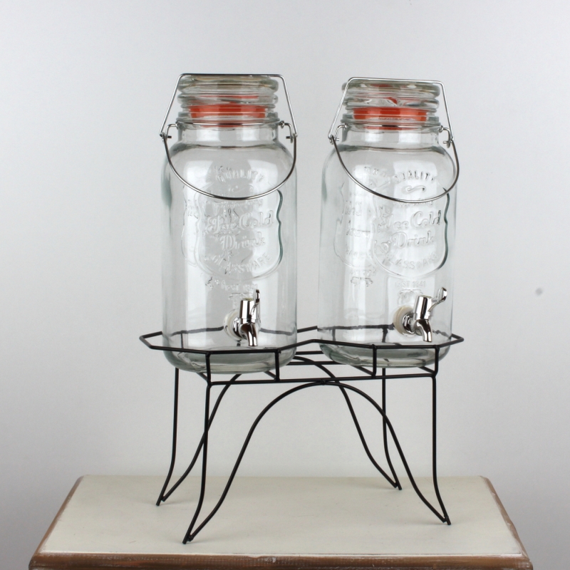 Nádoba na limonádu s kohútikom na stojane 2x3,5l