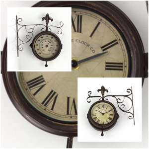 Staničnej hodiny s teplomerom 30cm POŠKODENÉ