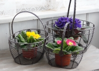 Nákupný drôtený košík (set 3ks)