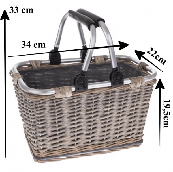 Nákupný košík s kovovými ušami