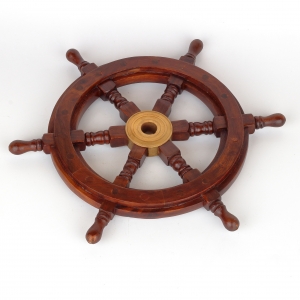 Námorná dekorácie drevené kormidlo 26cm