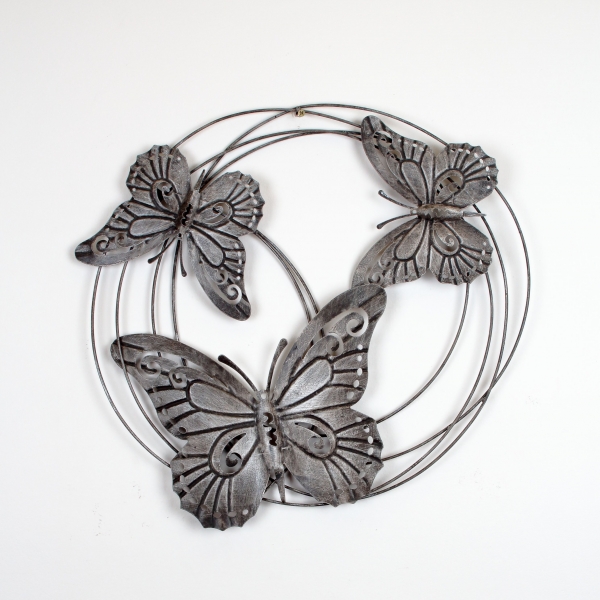 Nástenná dekorácia kŕdeľ motýľov 58cm