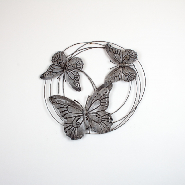 Nástenná dekorácia kŕdeľ motýľov 58cm