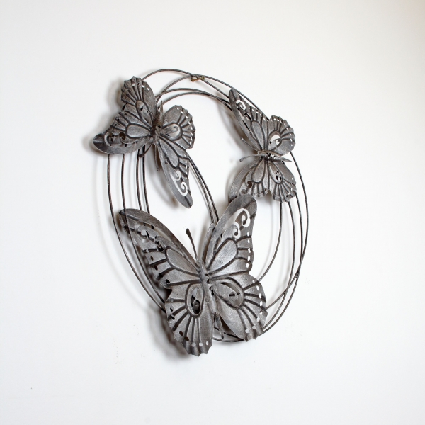 Nástenná dekorácia kŕdeľ motýľov 58cm