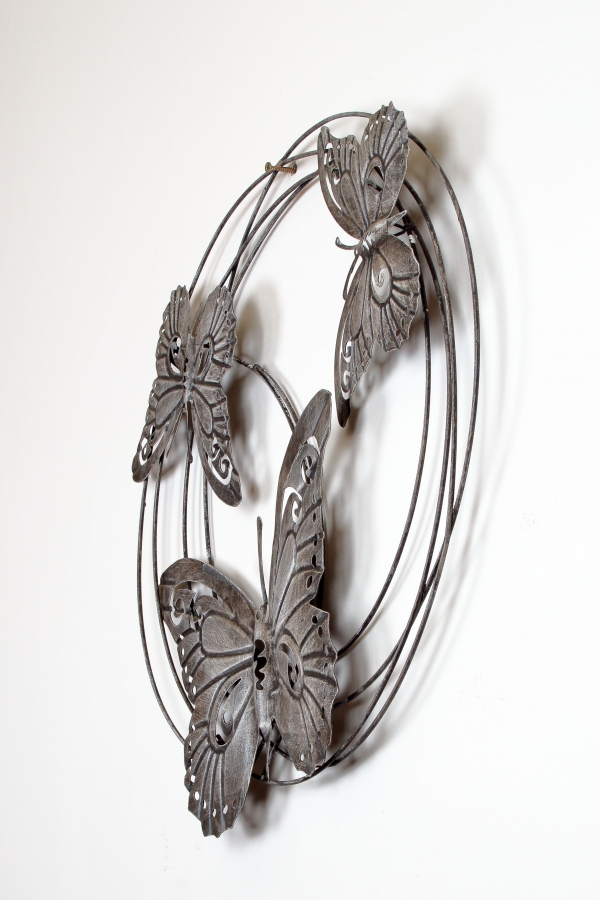 Nástenná dekorácia kŕdeľ motýľov 58cm