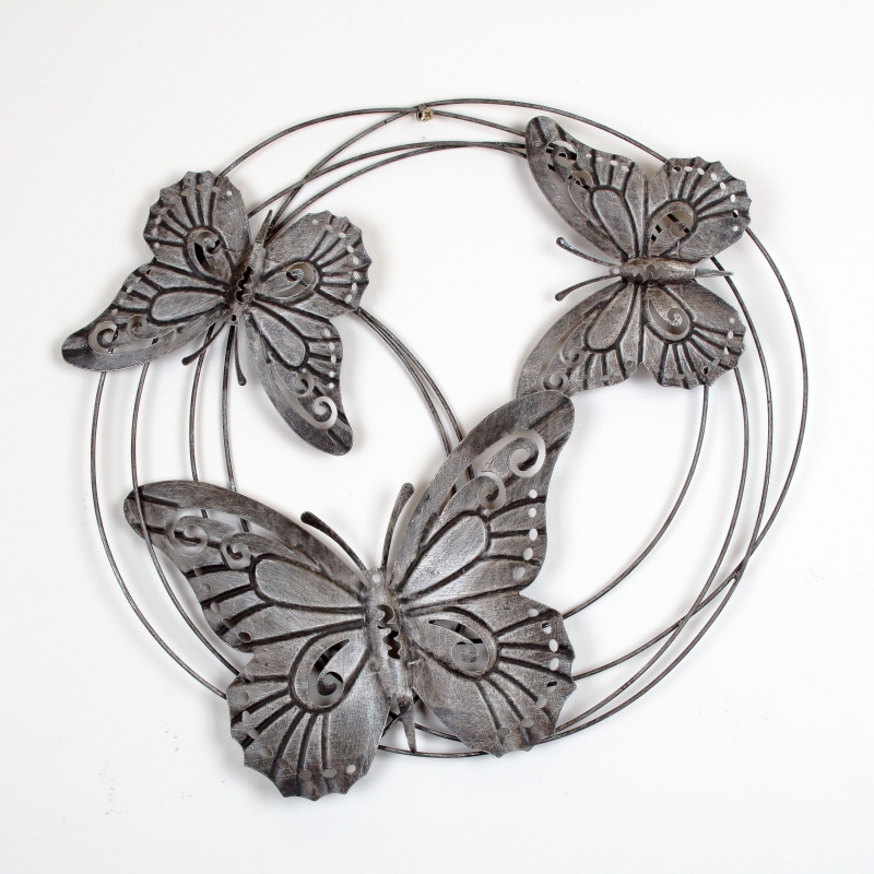 Nástenná dekorácia kŕdeľ motýľov 58cm