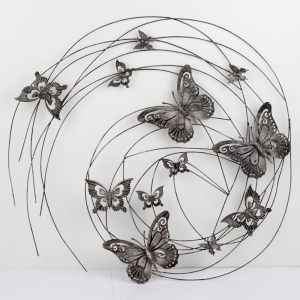 Nástenná dekorácia kovový obraz motýľ 98cm