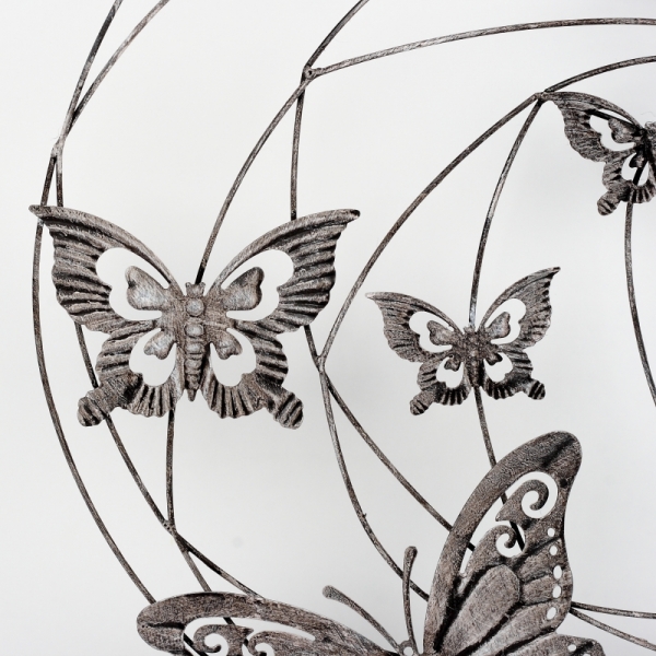 Nástenná dekorácia kovový obraz motýľ 98cm