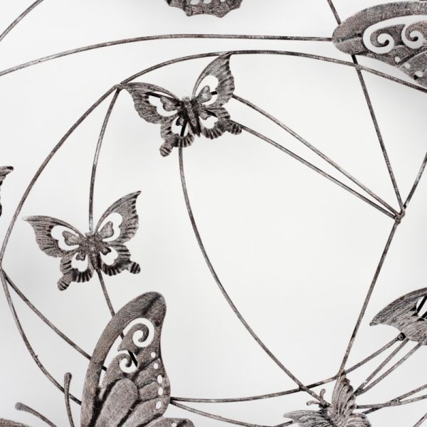 Nástenná dekorácia kovový obraz motýľ 98cm