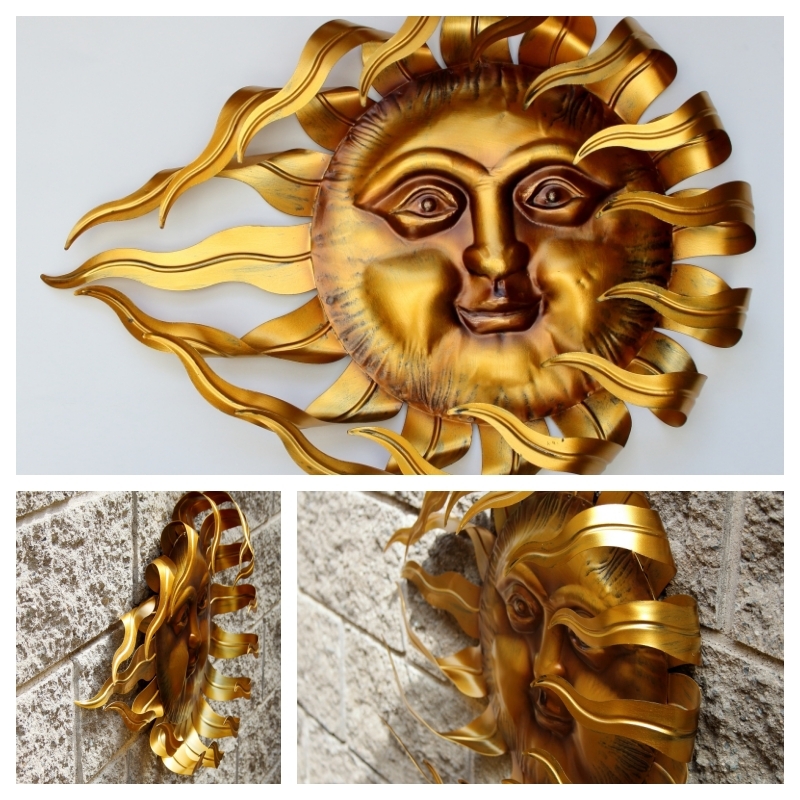 Nástenná dekorácia na stenu slnko 63,5x12,7x43cm