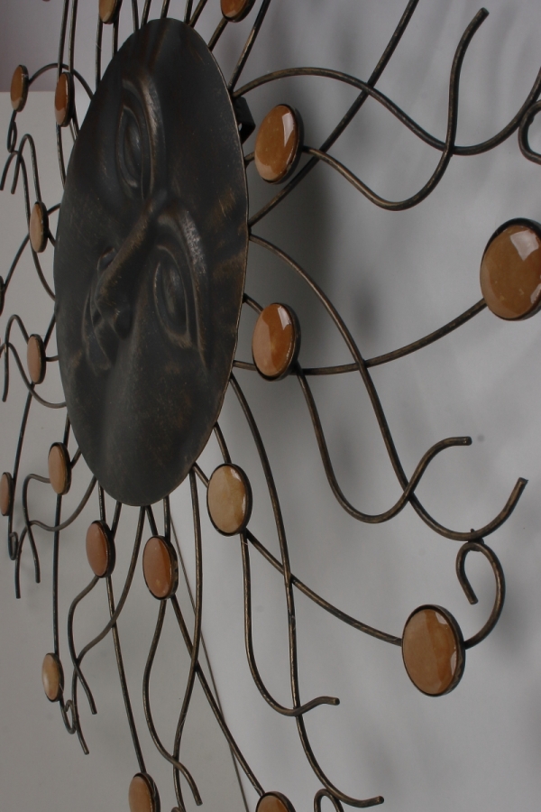 Nástenná dekorácia slnka s kameňmi 60cm