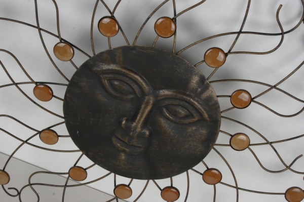 Nástenná dekorácia slnka s kameňmi 60cm