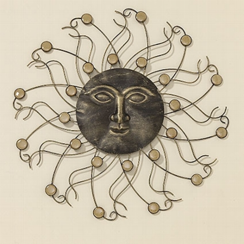 Nástenná dekorácia slnka s kameňmi 60cm