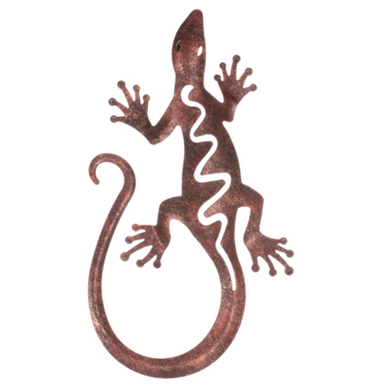 Nástenná dekorácia z kovu jašterica 27,5x16cm