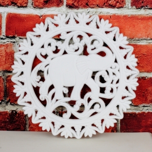 Nástenná drevená dekorácia na stenu slon 40cm