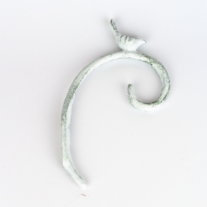 Nástenná konzola s vtáčikom biela 14x21x2cm 