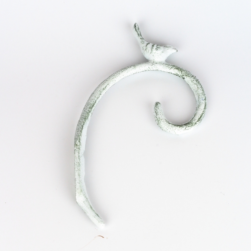 Nástenná konzola s vtáčikom biela 14x21x2cm 