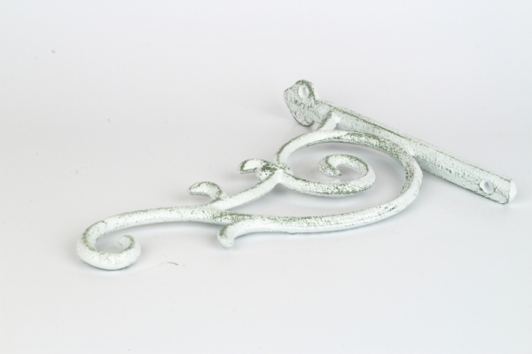 Nástenná konzola zdobená liatina biela 23x18,5x3cm