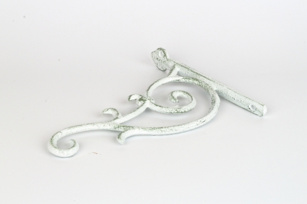 Nástenná konzola zdobená liatina biela 23x18,5x3cm